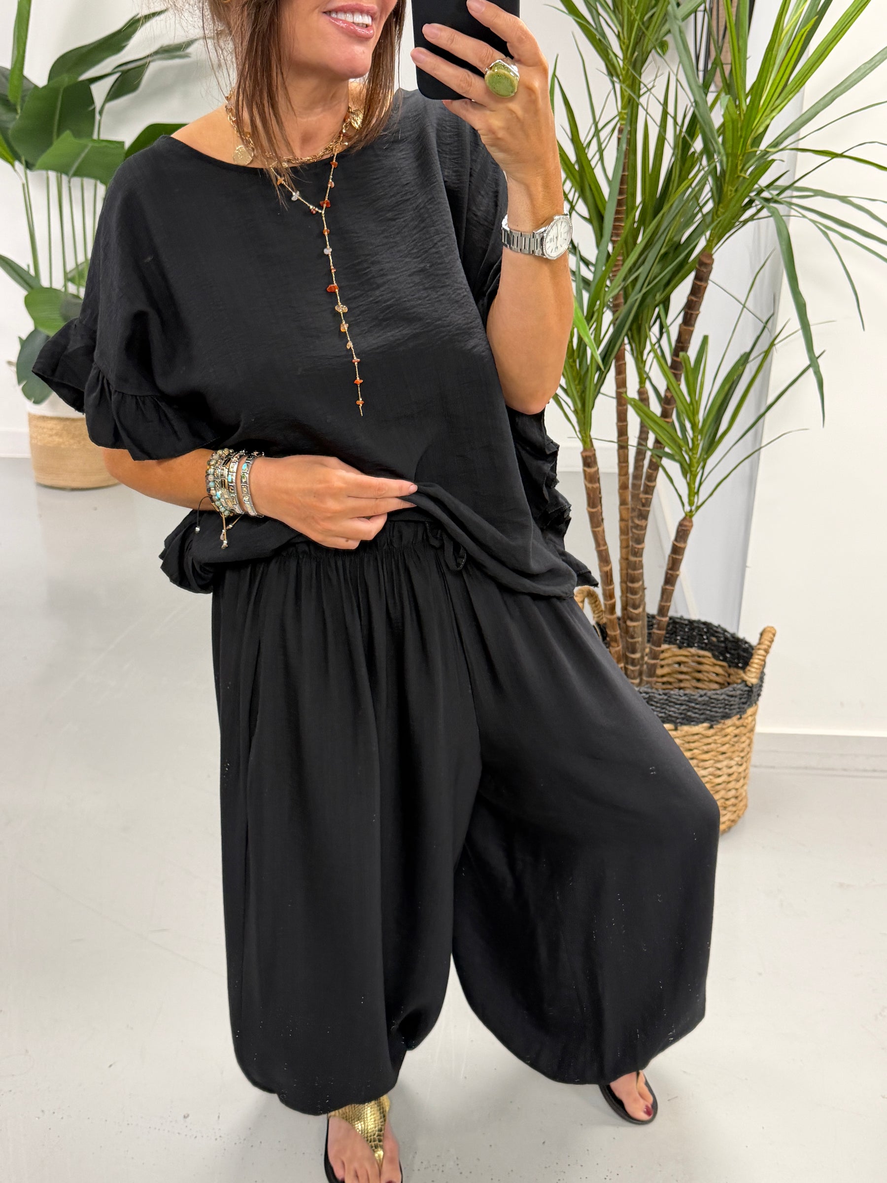 The Bahia Balloon Trouser - Black