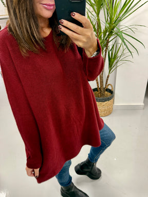 The Chelsea Round Neck Knit - Dark Mulberry