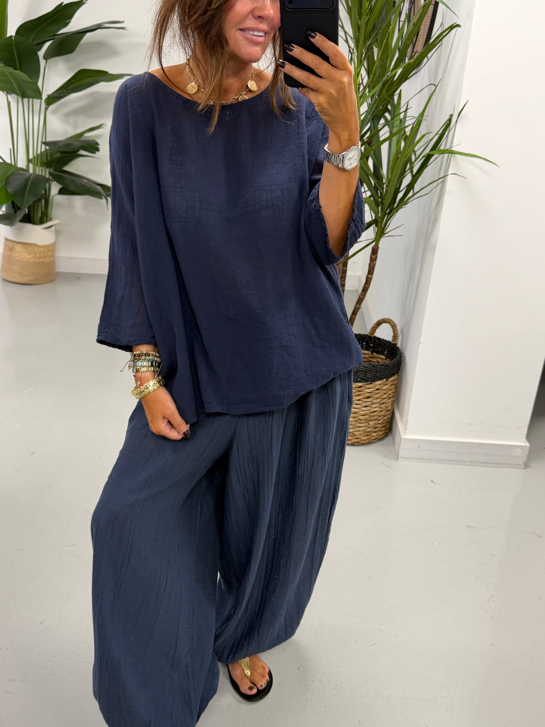 Basic Cotton Top - Navy