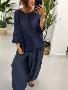 Basic Cotton Top - Navy