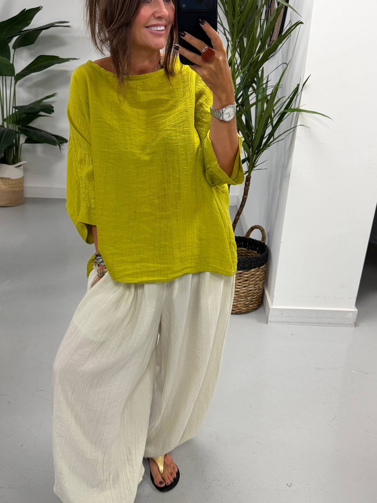 The Crinkle Boxy Tunic - Pistachio