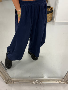 The Brooklyn Barrel Needlecord Joggers - Navy (Size 10-18)