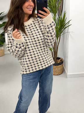 Super Soft Dogtooth Knit - Buttercream