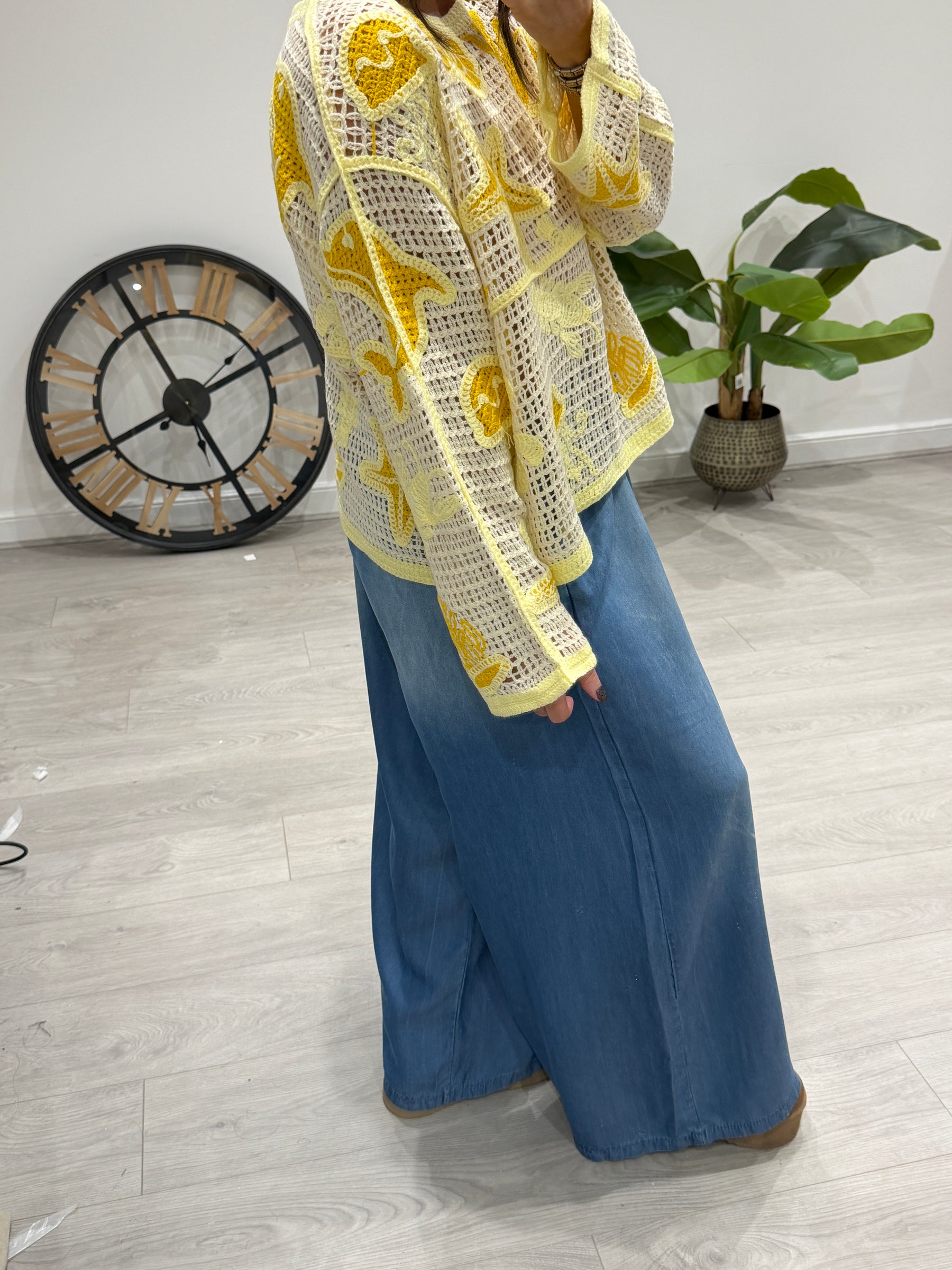 Sorrento Seashells Top - Lemon