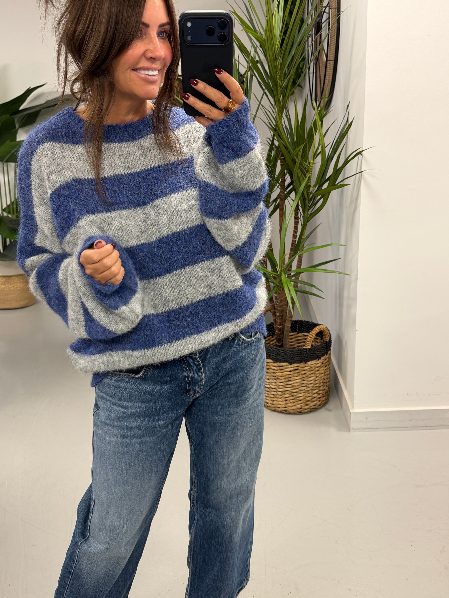 The Buxton Stripy Knit - Blue/Grey (Size 8-16)