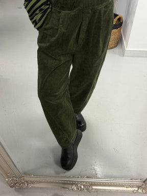Jumbo Cord Barrel Trousers - Khaki (Size 10-14)