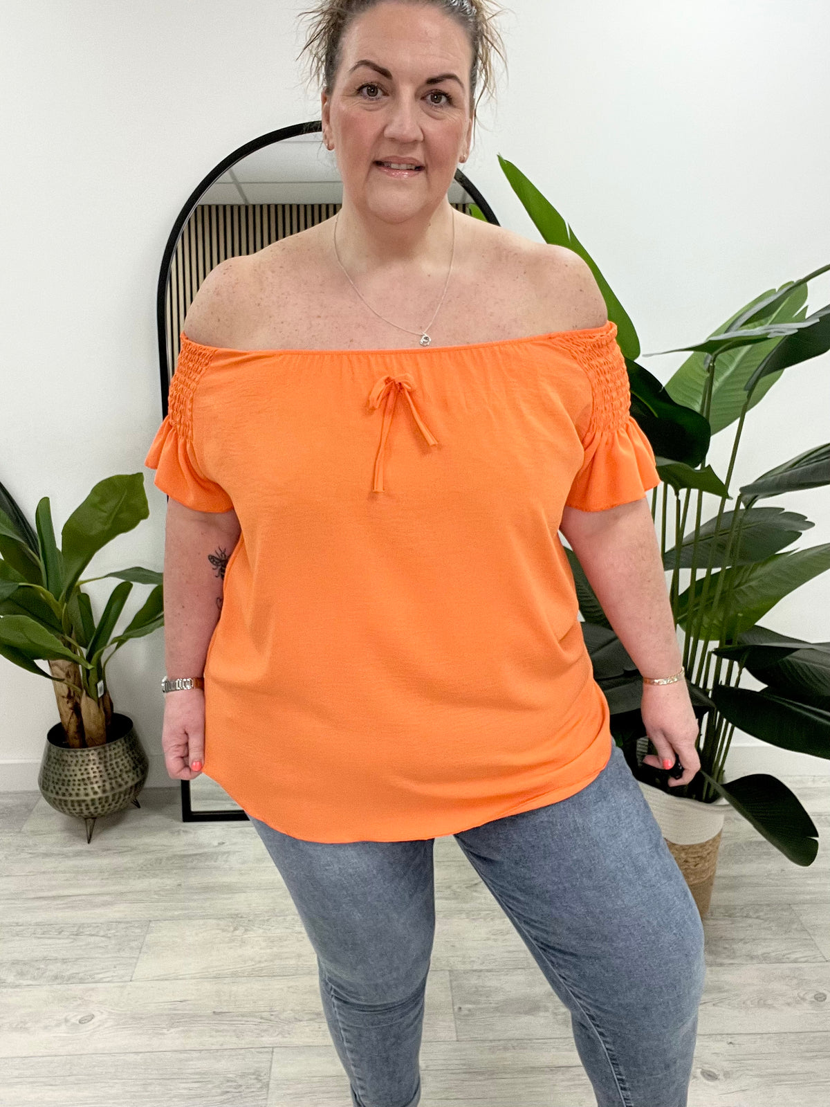 Madeira Bardot Top (plus) - Orange