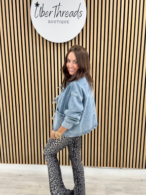 Tie Front Denim Jacket
