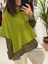 Animal Mesh Top - Olive