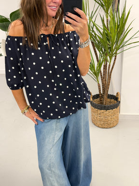 A Spot of Summer Bardot - Navy