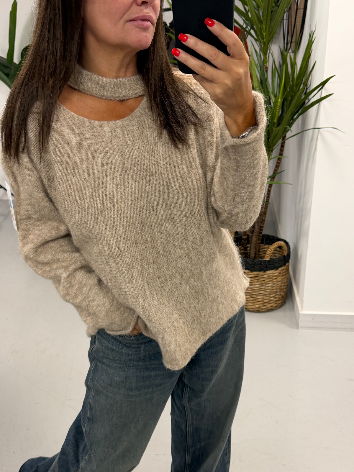Slash Neck Knit  - Oatmeal (PRE ORDER)