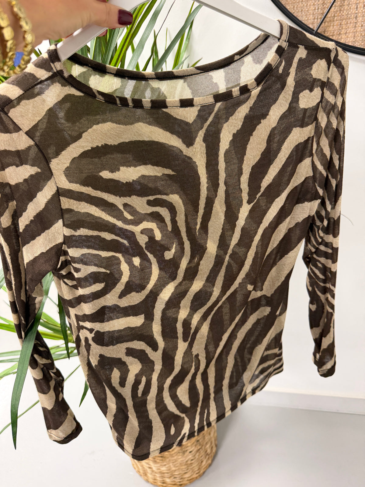 The Cashmere Blend Mesh - Chocolate/Cream Zebra  (Size 8-14)