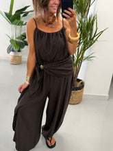 Wrap Crinkle Balloon Jumpsuit Chocolate 10-16