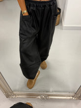 The Grained PU Tulip Trousers - Black