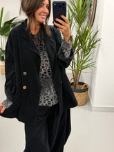 The Needlecord Button Blazer - Black (Size 12-18)