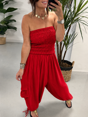 The UTB Cargo Jumpsuit - Red