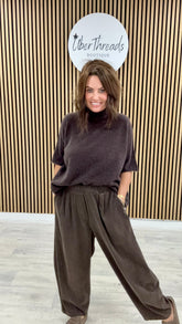 Hampton Needle cord Joggers - Chocolate