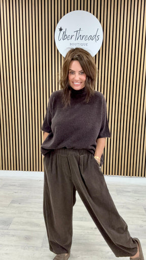 Hampton Needle cord Joggers - Chocolate
