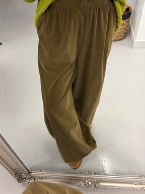 The Balloon Needlecord Trousers - Olive Green   (Size 10-16)