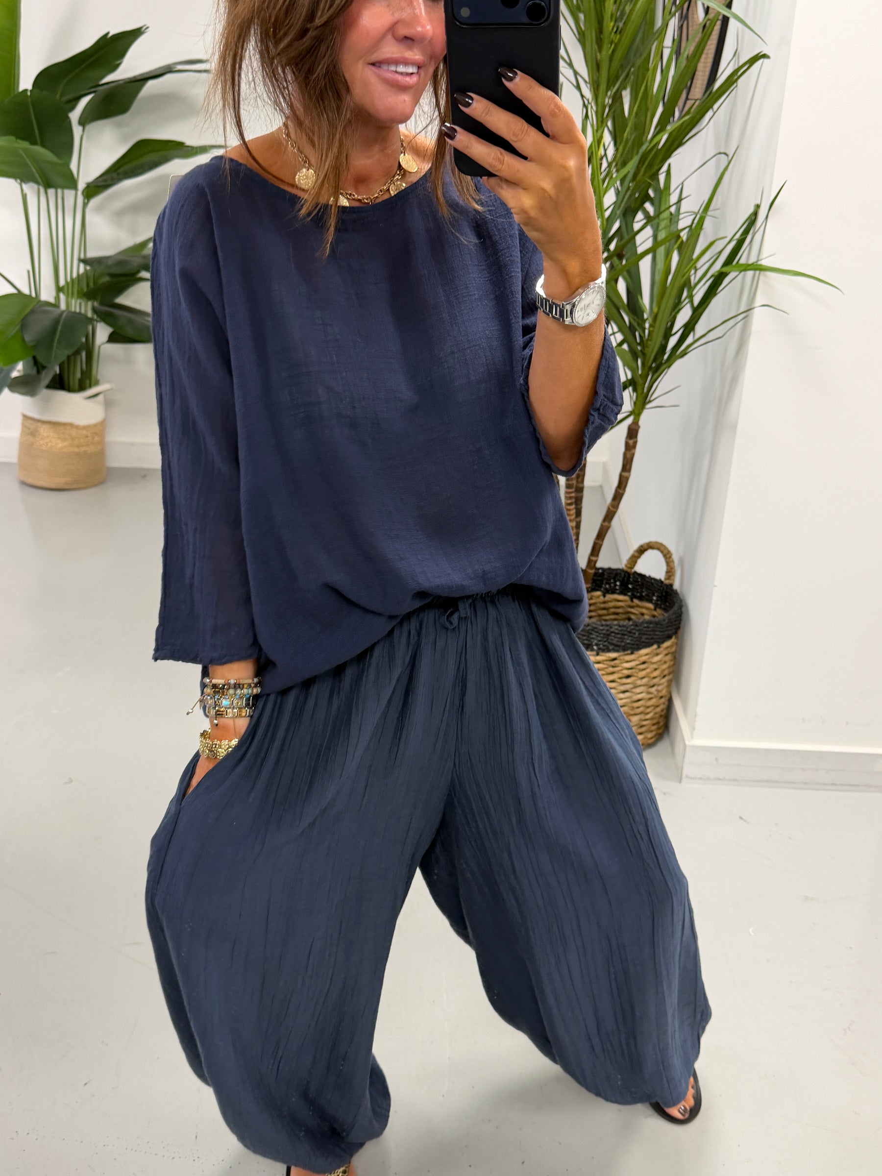 Basic Cotton Top - Navy