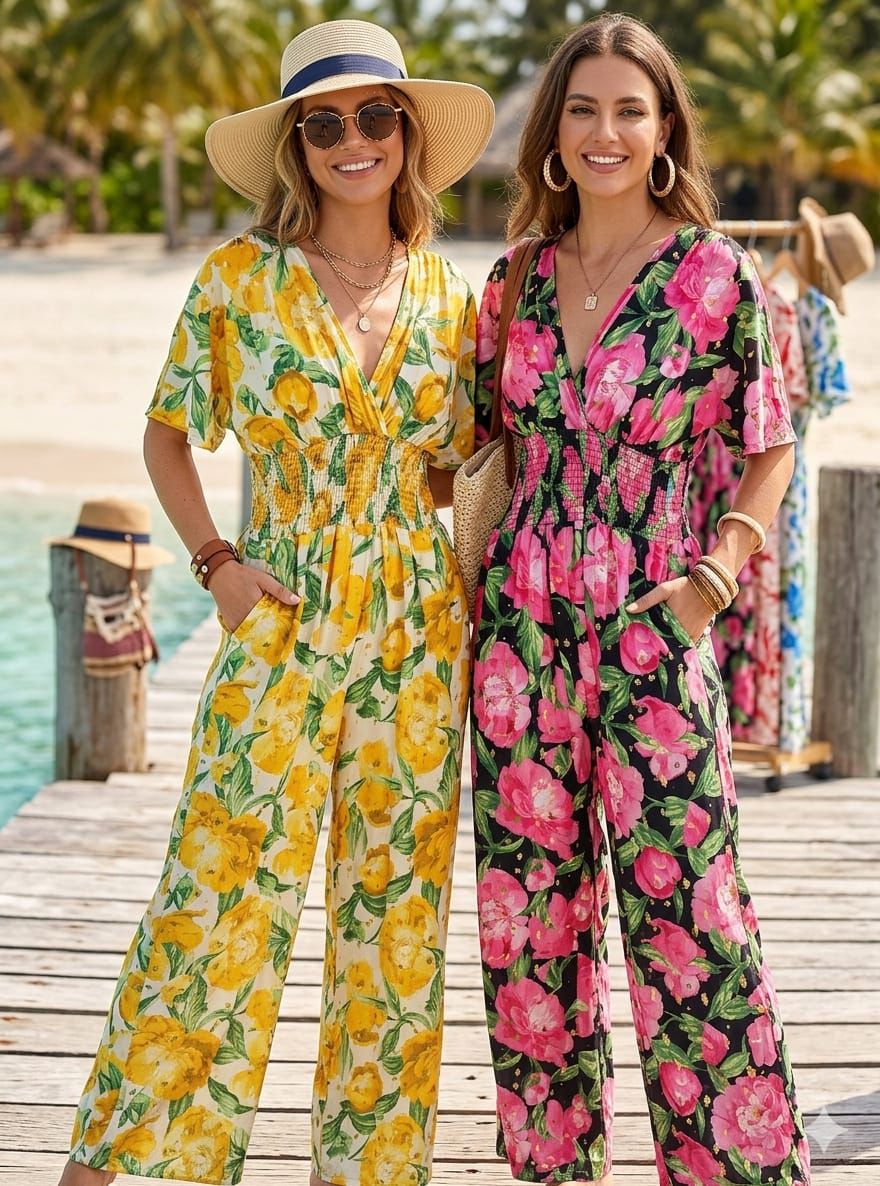 The Floral Jumpsuit - Pink