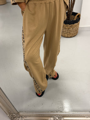 The Delux Jersey Leopard Print Trim Tracksuit - Camel