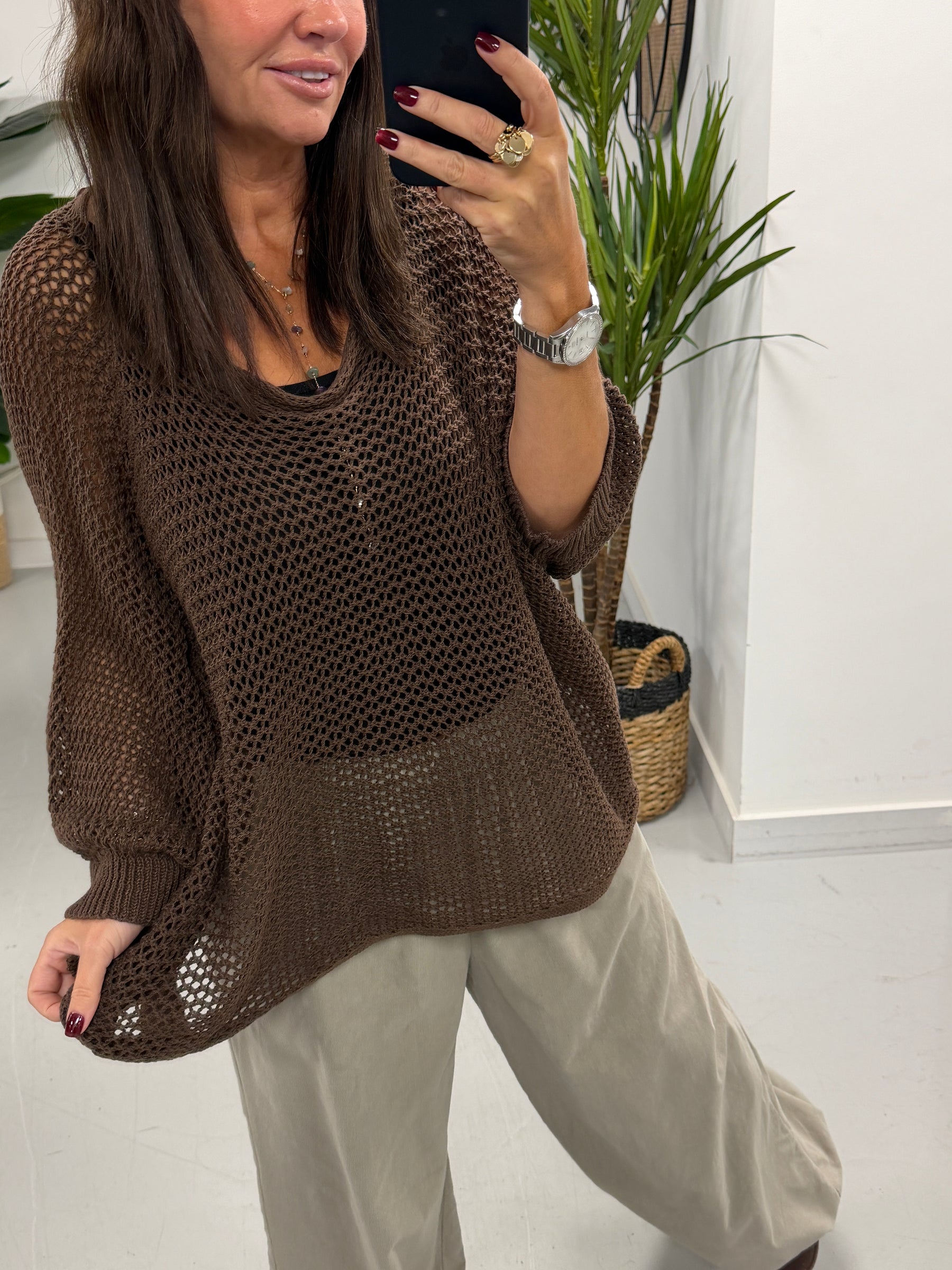 The Autumn Loose Knit - Chocolate (Size 10 - 16)