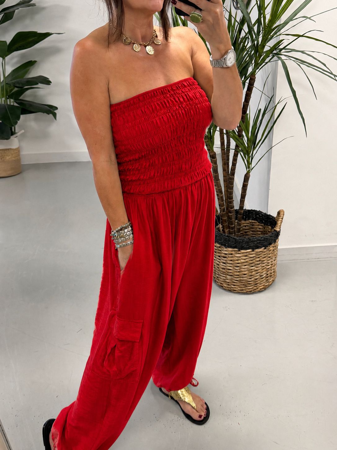 The UTB Cargo Jumpsuit - Red
