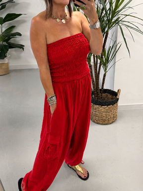 The UTB Cargo Jumpsuit - Red