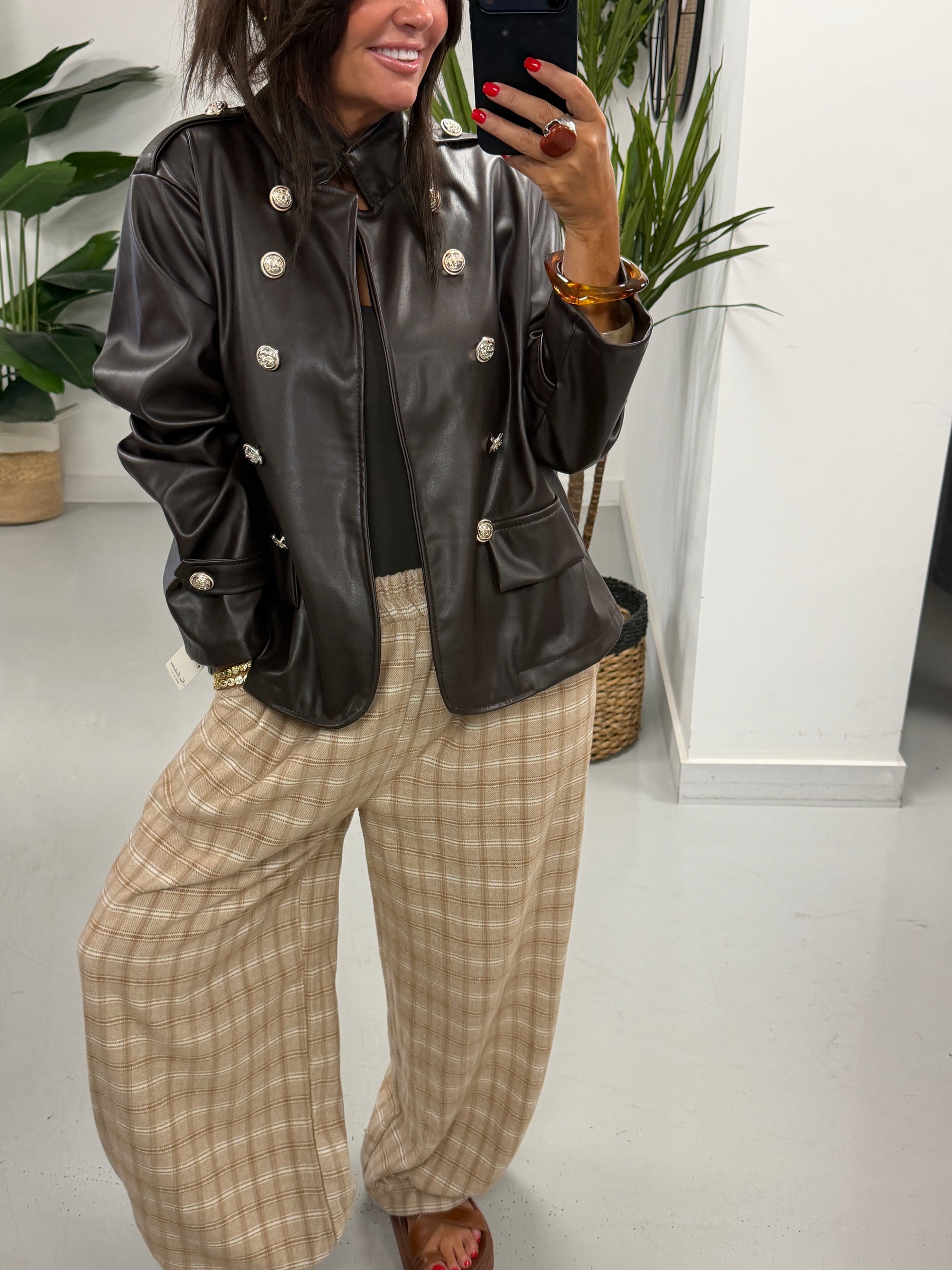 The Charlbury Check Joggers - Camel