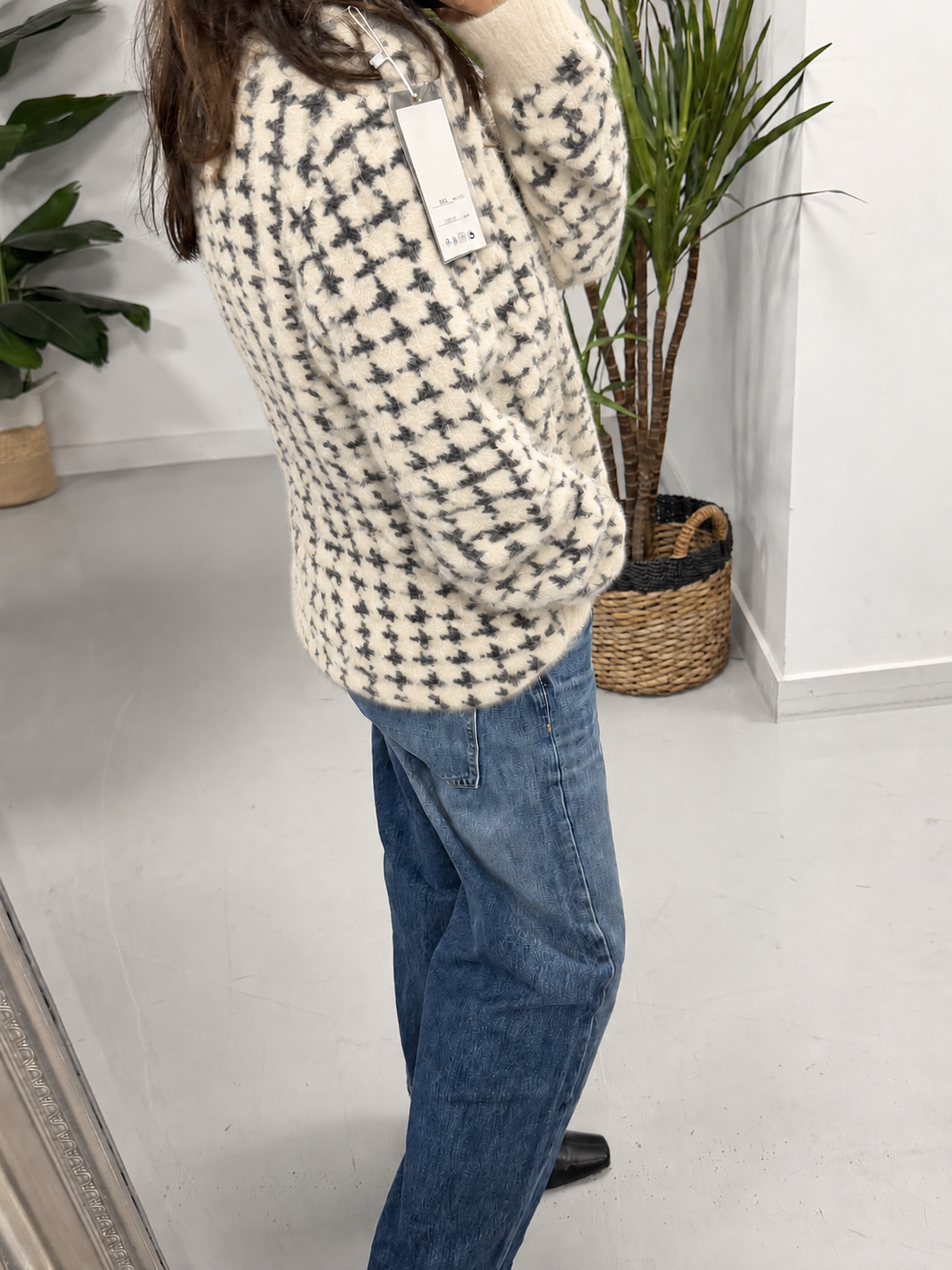 Super Soft Dogtooth Knit - Buttercream