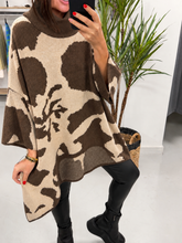 The High Low Abstract Soft Knit - Camel/Cream (Size 12-18)