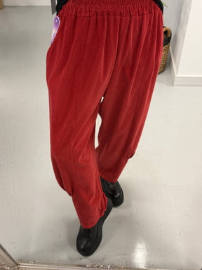 The Orleans Needlecord Joggers - Red (Size 10-18)