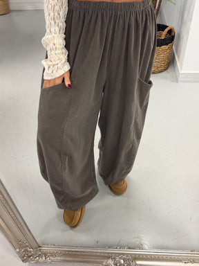 The Barrel Pocket Needlecord Joggers - Taupe (Size 10-18)