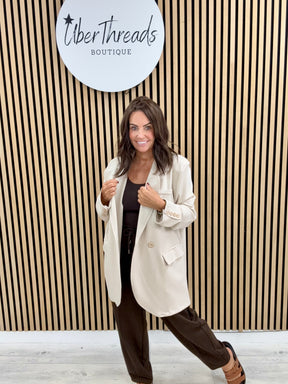 Molly Scuba Blazer  - Cream