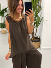 Sorrento Crochet Back Top - Chocolate