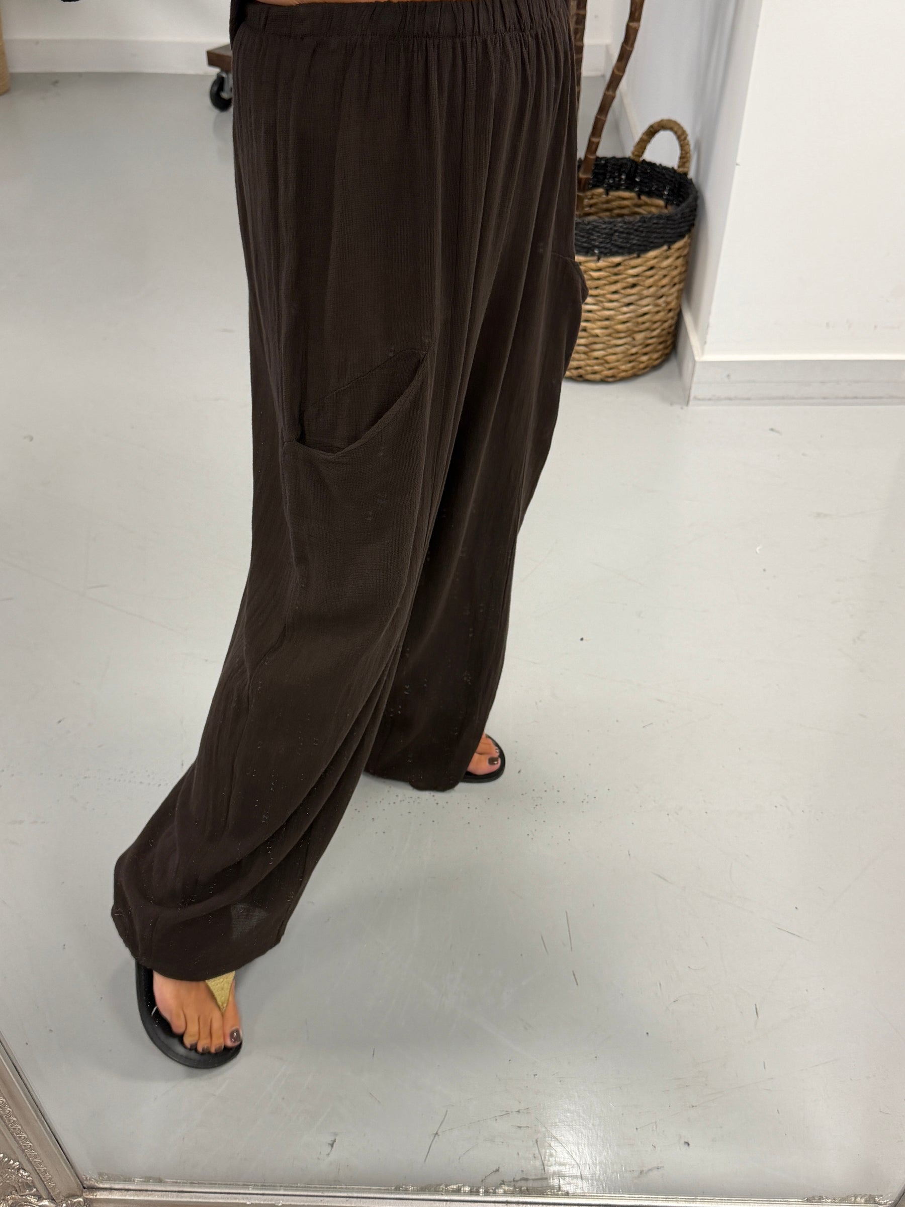 Sahara Barrel Pants - Chocolate
