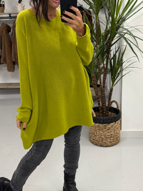 The Chelsea Round Neck Knit - Lime