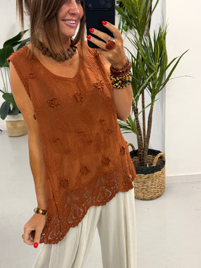 Florence Broderie Top - Rust