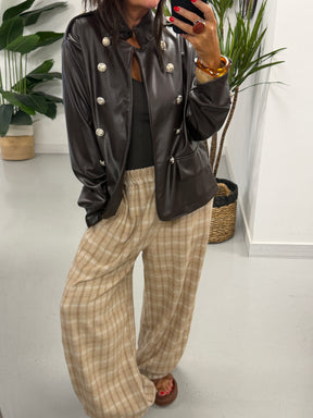 The Charlbury Check Joggers - Camel