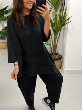I.D Asymmetric Jersey Tunic - Black