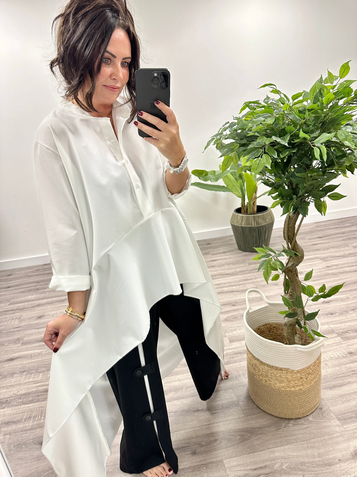 I.D High Low Tunic - White