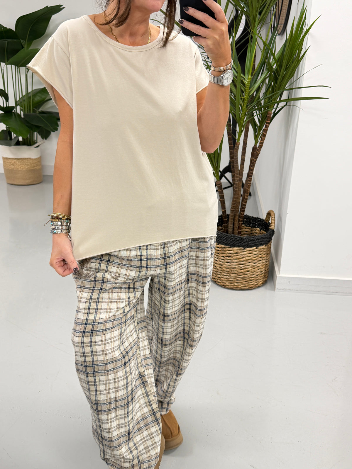 The Hamlet Cap Sleeve Tee - Stone