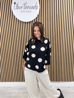 Boxy Dotty Knit- Black