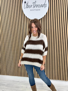 The Maple Stripe Crop Sleeve Knit