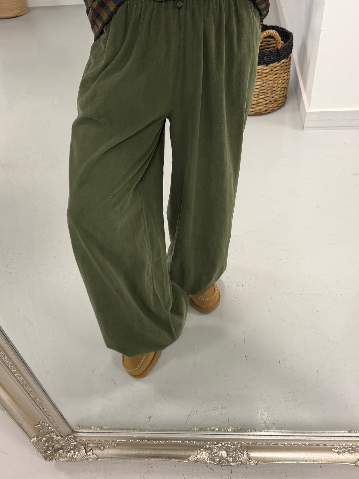 The Balloon Needlecord Trousers - Khaki (Size 10-16)