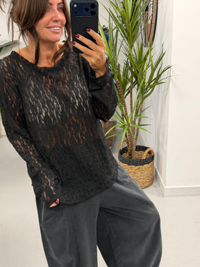 The Lace Mesh - Black (Size 12-18)