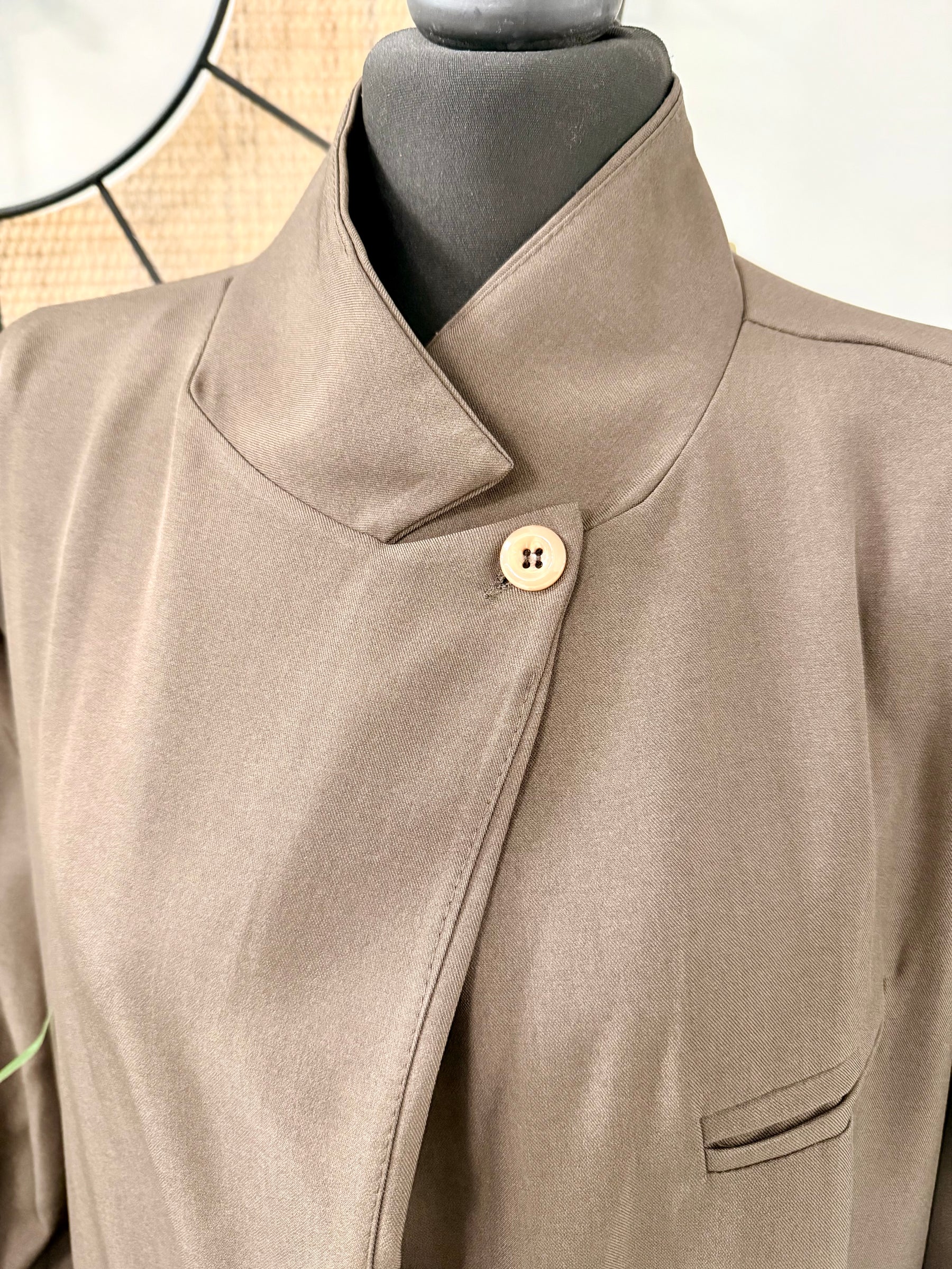 Funnel Neck Blazer - Chocolate