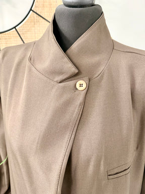 Funnel Neck Blazer - Chocolate