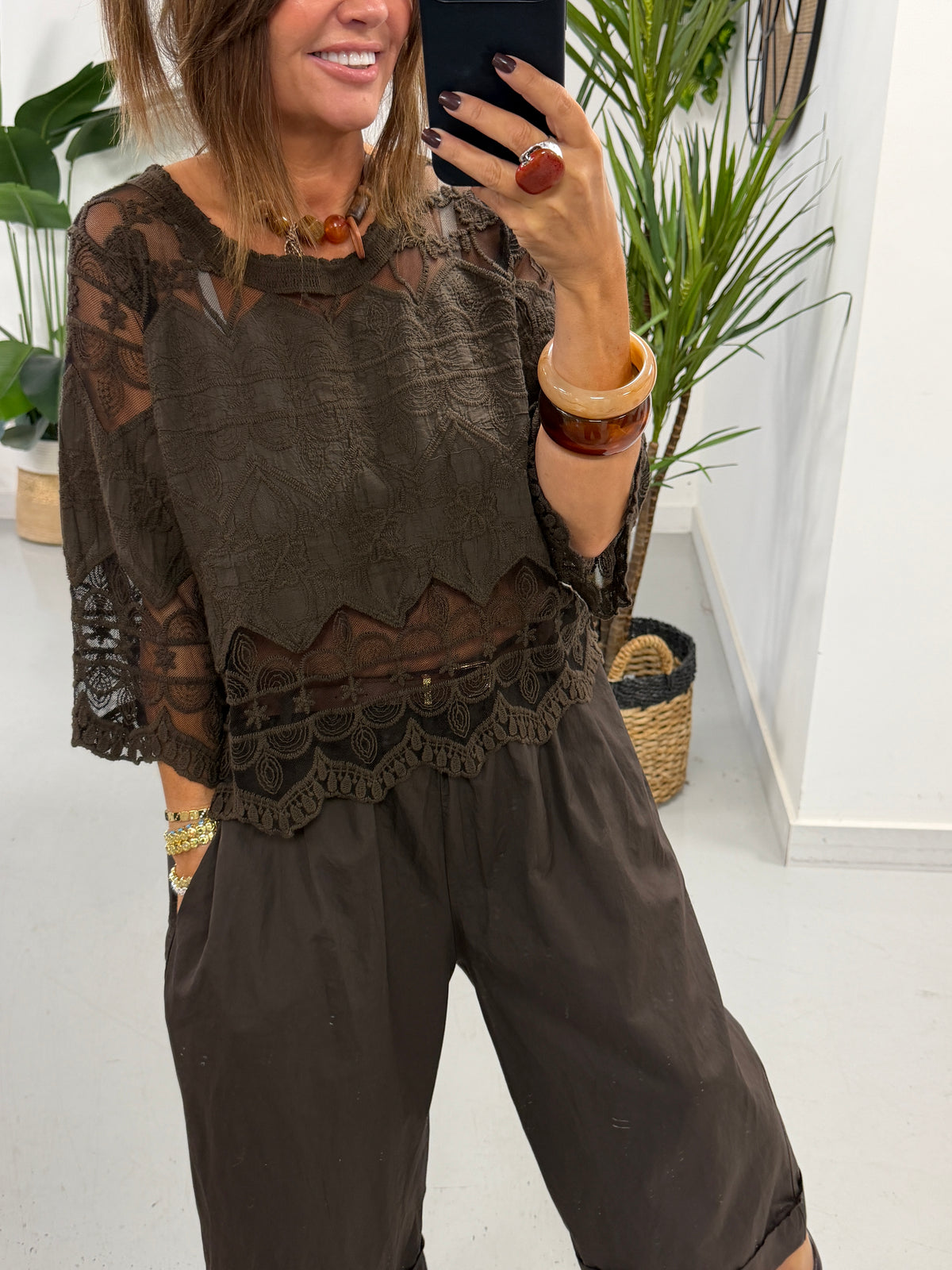 Belted Culottes - Chocolate
